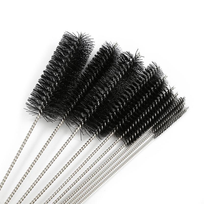10PCS/Set Nylon Brush Stainless Steel Glass Tube Cleaning Brush Nylon Bristles Tube Bottle Tubes Washing Cleaner Brush Tools