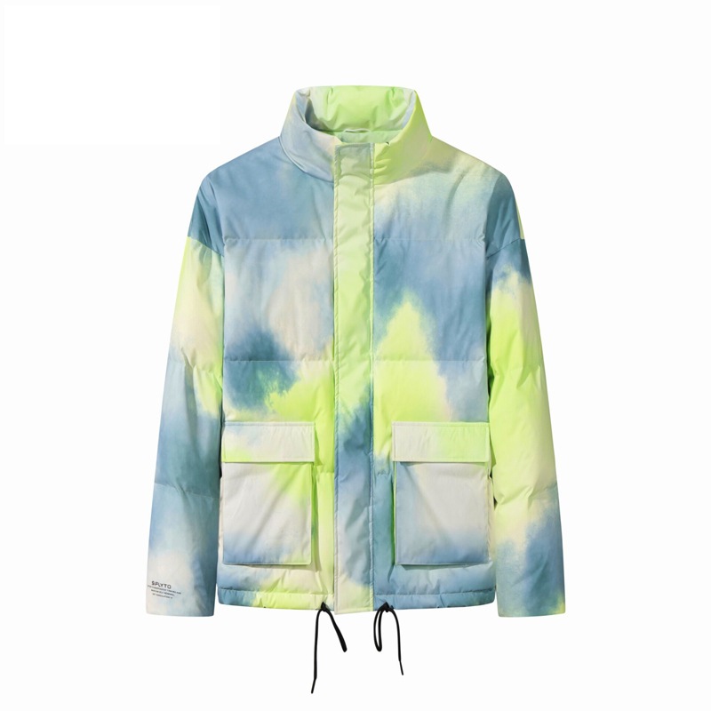 Winter Gradient Down Jacket Men's and Women's Stand Collar Fashion Colorful Down Coat