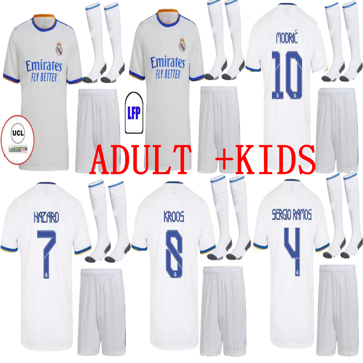 adult kids kit+socks REAL MADRID soccer jerseys 21 22 BENZEMA HAZARD SERGIO RAMOS Casemiro ASENSIO VINICUS JR MODRIC 2021 2022 camiseta men full sets football shirts, White
adult kids kit+socks REAL MADRID soccer jerseys 21 22 BENZEMA HAZARD SERGIO RAMOS Casemiro ASENSIO VINICUS JR MODRIC 2021 2022 camiseta men full sets football shirts, White