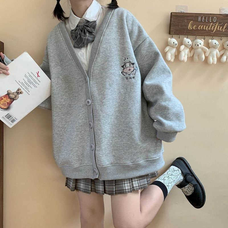 Autumn winter Japanese college style cute cartoon embroidery loose plus velvet jacket female soft sister sweatshirt student 210526, Blue
Autumn winter Japanese college style cute cartoon embroidery loose plus velvet jacket female soft sister sweatshirt student 210526, Blue