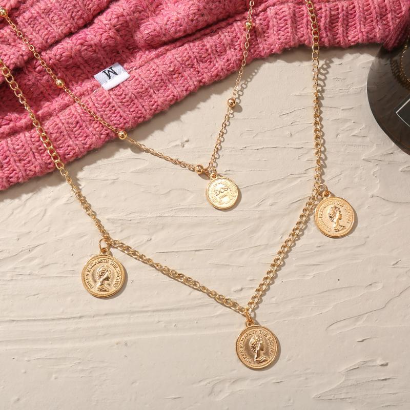 Pendant Necklaces Fashion Coin Shape Multi-Layer Necklace Zinc Alloy Gold Color Sweater Chain For Women Girl Wedding Engagement Gifts
Pendant Necklaces Fashion Coin Shape Multi-Layer Necklace Zinc Alloy Gold Color Sweater Chain For Women Girl Wedding Engagement Gifts
