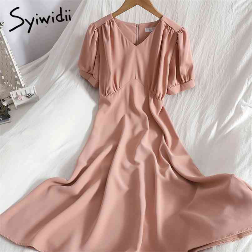 Dress for Women Summer Fashion Back Zipper Puff Sleeve V-Neck with Belt Office Lady Dresses Blue Black Green 210607
Dress for Women Summer Fashion Back Zipper Puff Sleeve V-Neck with Belt Office Lady Dresses Blue Black Green 210607