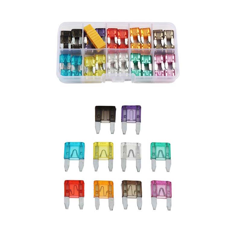 120pcs Small Size Blade Car Fuses Repair Kit Tools For Auto Cars Truck Vehicle Parts Accessory 2/3/5/7.5/10/15/20/25/30/35A Fuse With Plastic Box