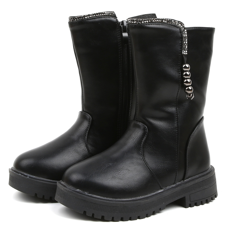 Winter Boots for Girls Leather Shoes Fashion Rhinestone Rivet Kids Snow Boots Colid Color Anti-slip Girls Boots SJ017, Sj017black
Winter Boots for Girls Leather Shoes Fashion Rhinestone Rivet Kids Snow Boots Colid Color Anti-slip Girls Boots SJ017, Sj017black