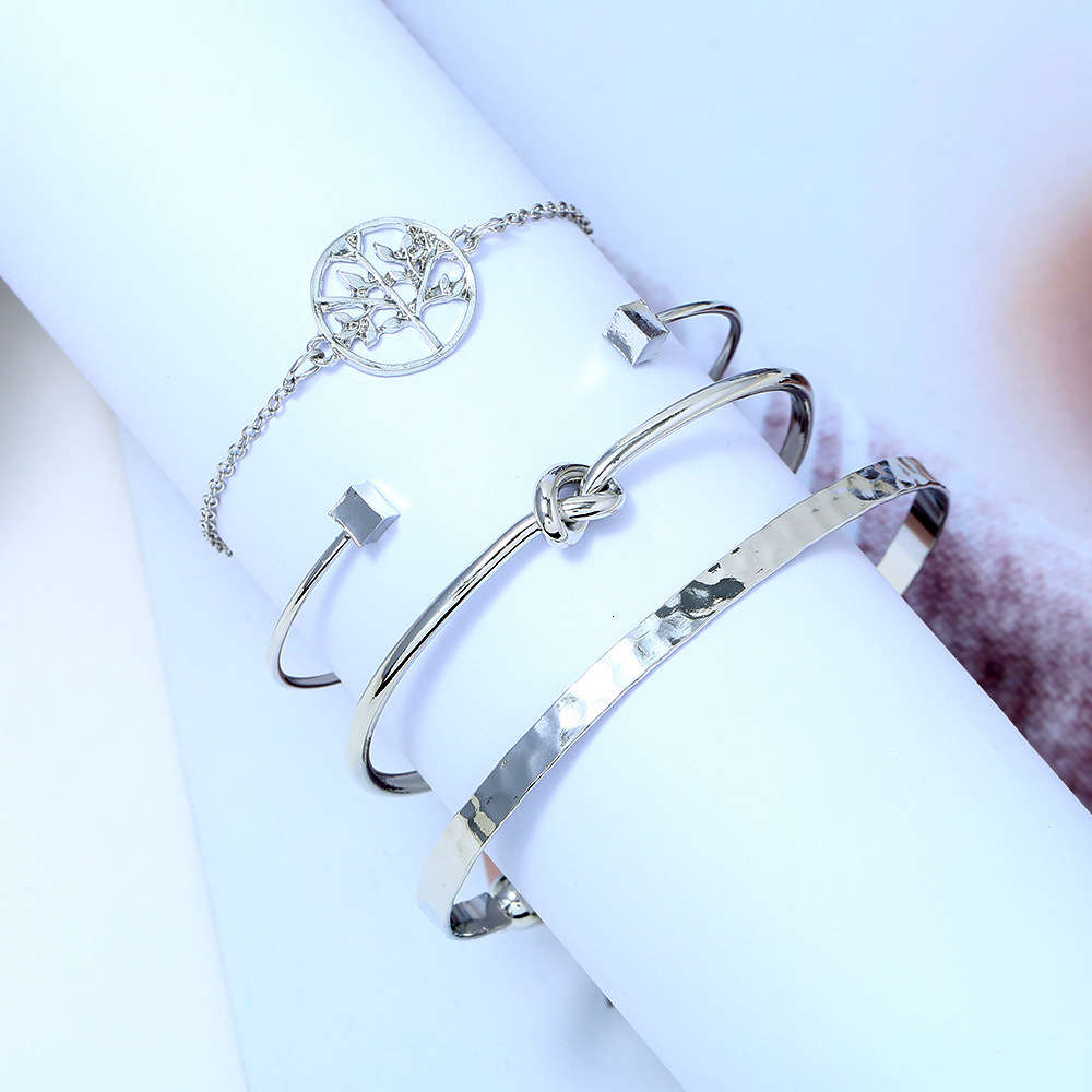 Hand catenary Simple temperament Bracelet Fashion Silver knot tree square bracelet set, Golden;silver
Hand catenary Simple temperament Bracelet Fashion Silver knot tree square bracelet set, Golden;silver