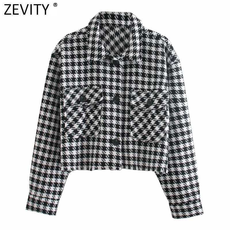 ZEVITY Women Vintage Pockets Patch Houndstooth Print Casual Short Shirt Coat Femme Streetwear Outwear Chic Jacket Tops CT616 210603, As pic ct616she
ZEVITY Women Vintage Pockets Patch Houndstooth Print Casual Short Shirt Coat Femme Streetwear Outwear Chic Jacket Tops CT616 210603, As pic ct616she