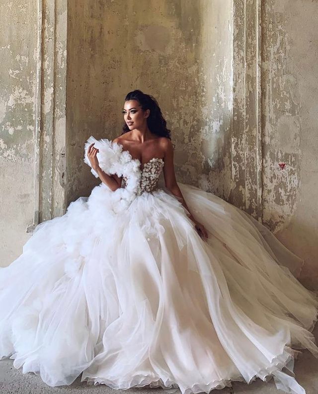 plus size arabic aso ebi stylish aline beach wedding dress sweetheart tulle elegant sexy bridal gowns dresses zj102