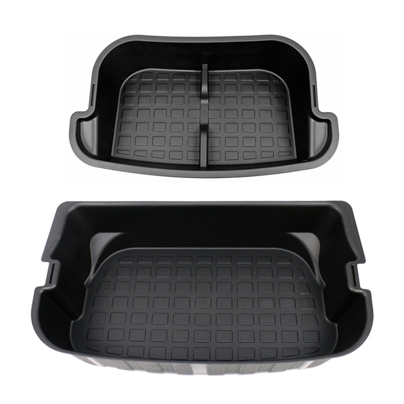 Tesla Model Y 2021 Front & Rear Trunk Organizer Trunk Storage Space Organizer ABS ModelY Trunks Storage Box Car Accessories