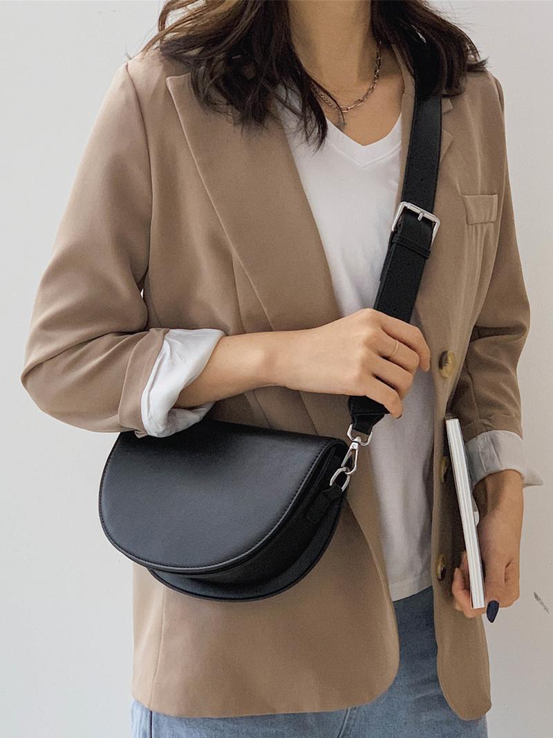 Retro Solid Color Quality PU Leather Lady Designer Handbag Wide Shoulder Strap Single Messenger Bags, Black
Retro Solid Color Quality PU Leather Lady Designer Handbag Wide Shoulder Strap Single Messenger Bags, Black