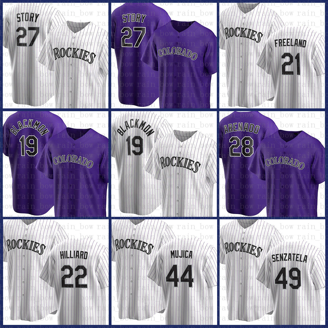 19 Charlie Blackmon Colorado Custom Rockies Baseball Jersey 28 Nolan Arenado 27 Trevor Story Kyle Freeland Sam Hilliard Jose Mujica Brown 2022, Blue;black
19 Charlie Blackmon Colorado Custom Rockies Baseball Jersey 28 Nolan Arenado 27 Trevor Story Kyle Freeland Sam Hilliard Jose Mujica Brown 2022, Blue;black