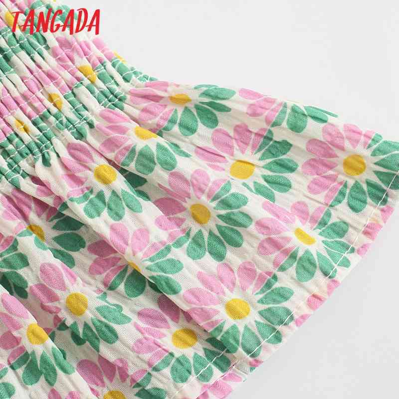Women Floral Print Skirts Faldas Mujer Strethy Waist French Style Female Mini Skirt 5Z101 210416