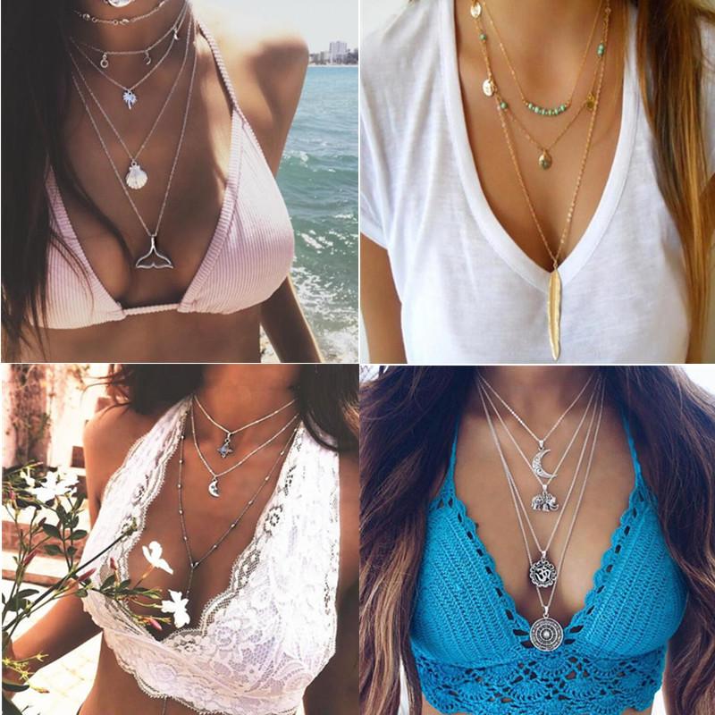 pendant necklaces vintage silver color multi layered necklace for women bohemian star moon round coin femal collar jewelry
pendant necklaces vintage silver color multi layered necklace for women bohemian star moon round coin femal collar jewelry