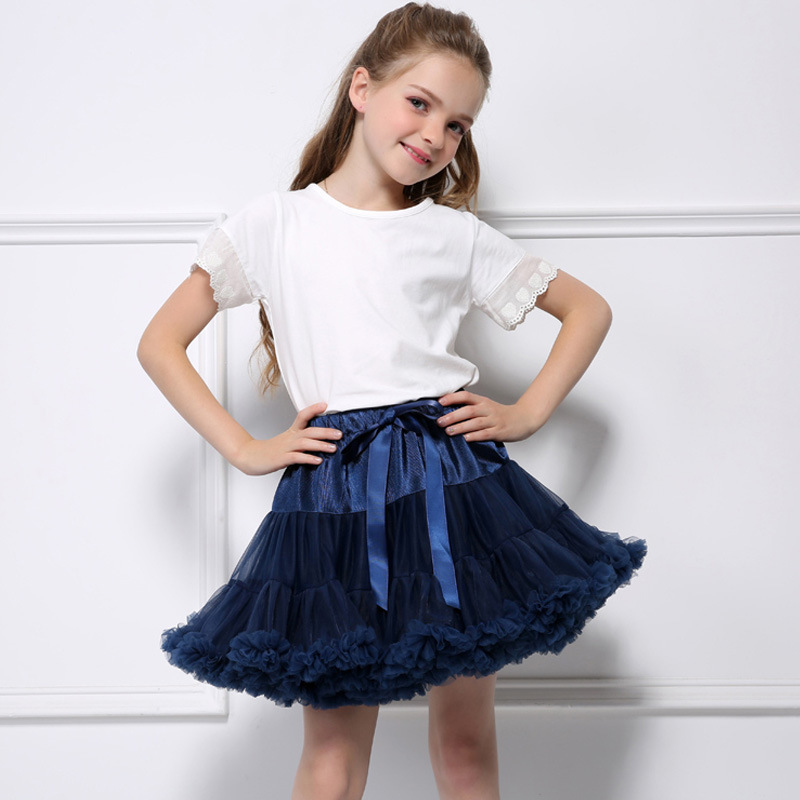 Girls Tutu Skirts Solid Fluffy Tulle Princess Ball Gown Pettiskirt Kids Ballet Party Performance for Children W-PP001 220314