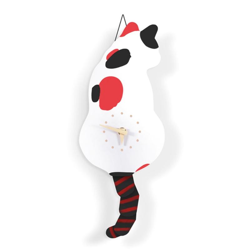 Wall Clocks Creative Clock Naughty Cat Wag Tail Quiet Swinging For Home Bedroom Living Room Decoration9296847