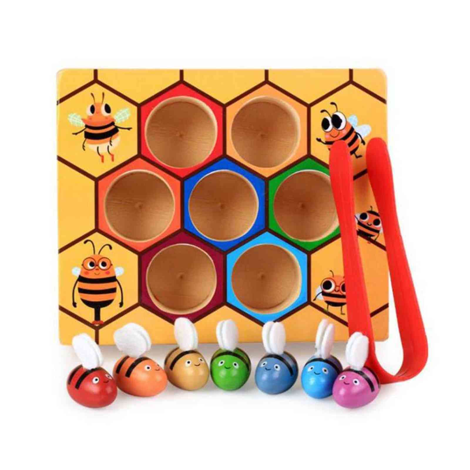 Blocks Montessori Hive Games Board 7Pcs Bees with Clamp Fun Picking Catching Toy Educational Beehive Baby Kids Developmental Toy Board
Blocks Montessori Hive Games Board 7Pcs Bees with Clamp Fun Picking Catching Toy Educational Beehive Baby Kids Developmental Toy Board