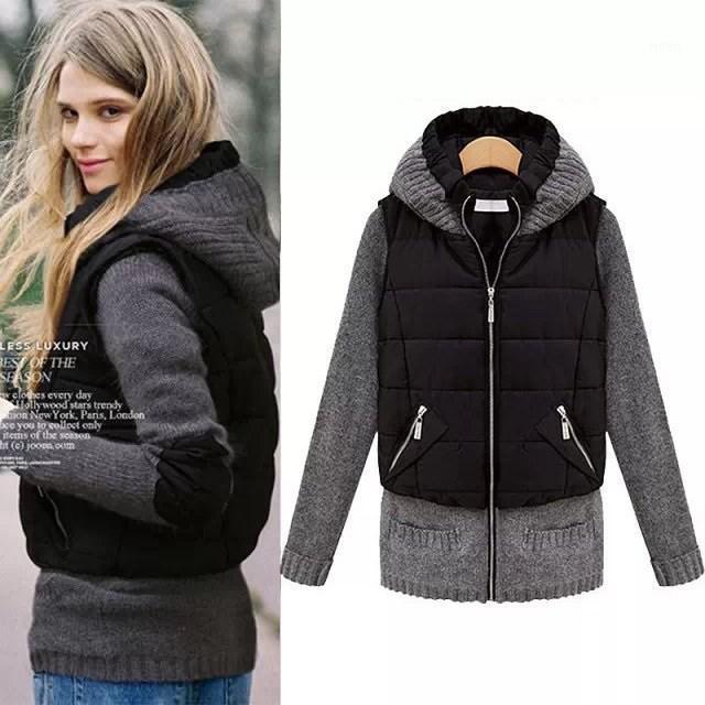 Women' Jackets Winter Women Casual Bomber Coat Knitted Spliced Long Sleeve Jacket Overcoat Female Zipper Slim Outwear, Gray
Women' Jackets Winter Women Casual Bomber Coat Knitted Spliced Long Sleeve Jacket Overcoat Female Zipper Slim Outwear, Gray