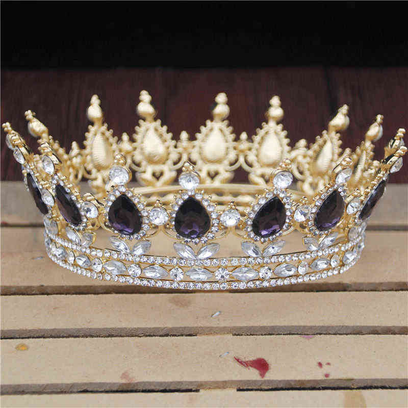 Crystal Vintage Royal Queen King Tiaras and Crowns Men/Women Pageant Prom Diadem Hair Ornaments Wedding Jewelry Accessories 211109