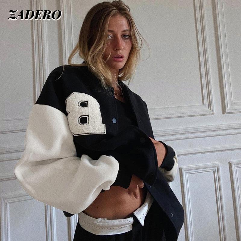 Women's Jackets Letter Embroidery Varsity Jacket Women 2021Autumn Winter Single Breasted Loose Casual Baseball Coats High Street Outerwear B, Black;brown
Women's Jackets Letter Embroidery Varsity Jacket Women 2021Autumn Winter Single Breasted Loose Casual Baseball Coats High Street Outerwear B, Black;brown