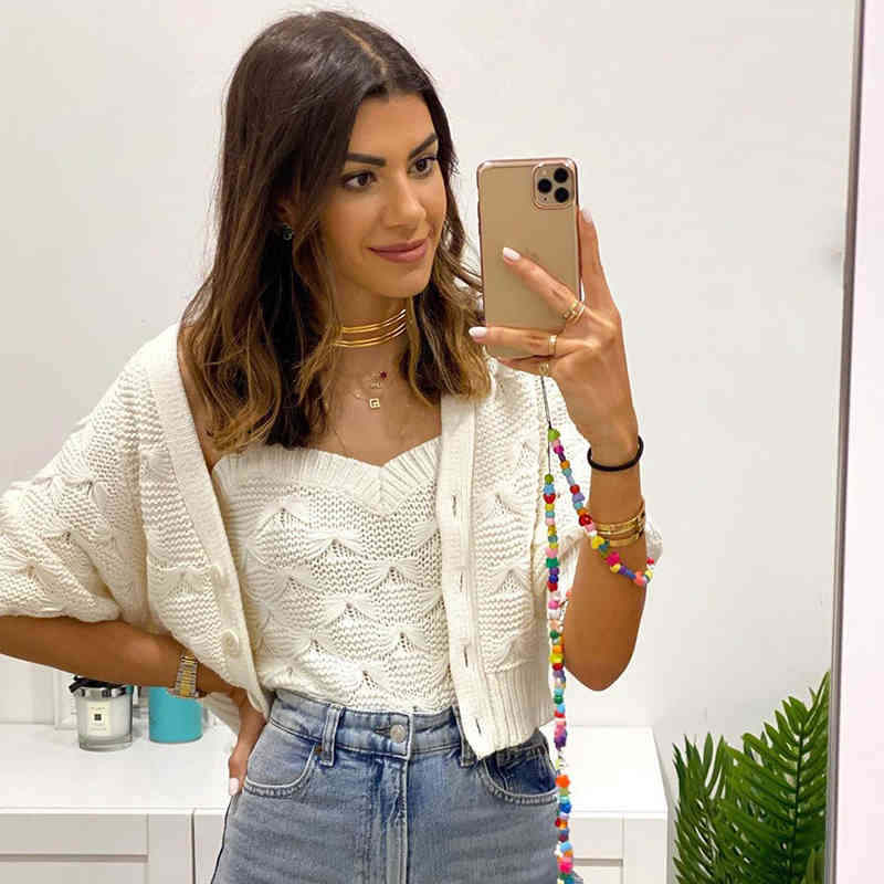 Solid Casual Knitted Sweater Women Batwing Long Sleeve Cardigan Sweaters Outerwear Warm Soft White Tops Rebeca Mujer 210508