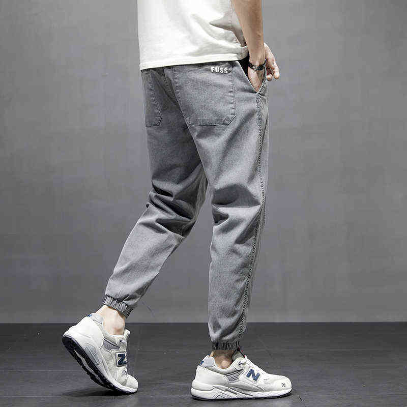 Men's Jean Jogger Harem Pant Men Pants Harajuku Cargo Jeans Cotton Casual Harem Denim Hip Hop Sweatpants Male Trousers 211029