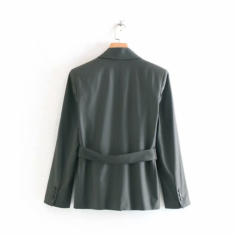 Korean Style Lapel Long Sleeve with Belt Chic Women's Jacket Office Stylish Single-breasted Female Coat Tops 210507