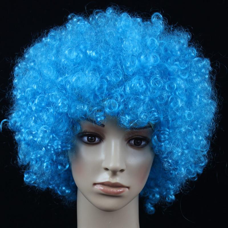 Party Hats Funny Fluffy Wavy Curly Clown Wig Explosive Head For Disco Birthday Christmas Halloween Dress Performance Decor Prop