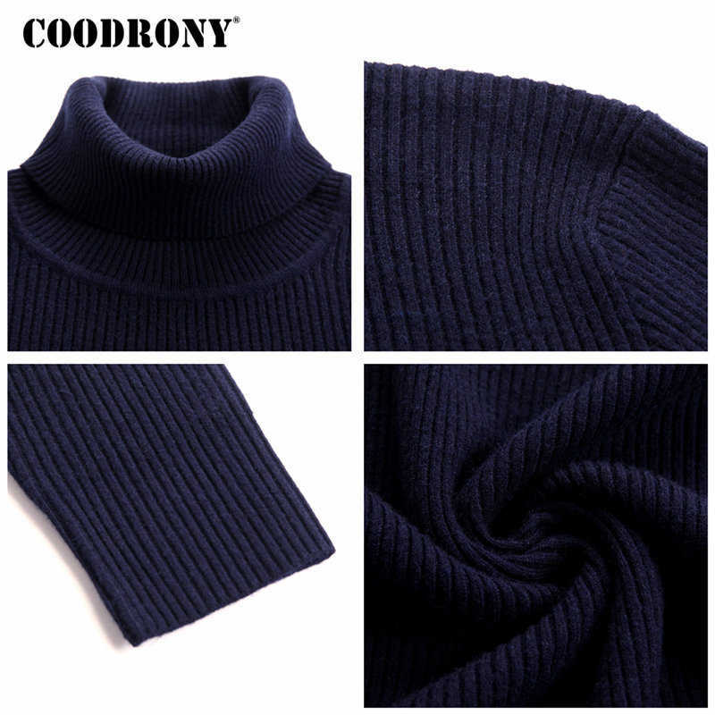 COODRONY Mens Sweaters Autumn Winter Thick Warm Pullover Men Knitted Cashmere Wool Sweater Men Heavy Turtleneck Jumper 8229 210818