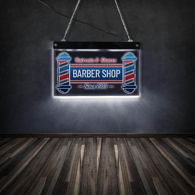 Wall Lamp Haircuts & Shaves Barber Shop LED Electronic Lighted Display Opening Sign Hairdresser Hair Salon Acrylic Edge-lit Light
Wall Lamp Haircuts & Shaves Barber Shop LED Electronic Lighted Display Opening Sign Hairdresser Hair Salon Acrylic Edge-lit Light