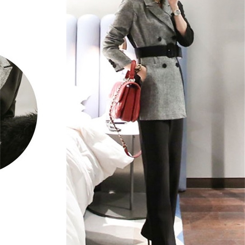 High quality Fashion Women's Romper Jumpsuit Autumn Long Sleeve Notched Solid Color Overalls Office OL Hit color Jumpsuits 210519