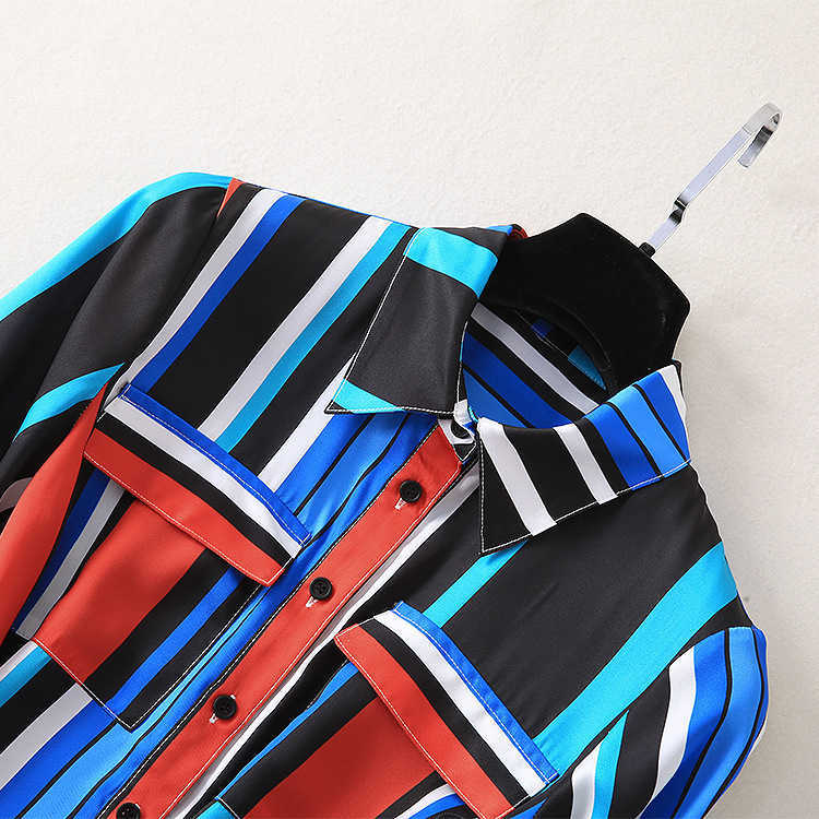 Vintage Fashion Fit and Flare Multi-Color Stripe Printed Loose-Fit Slim Slit Lace-up Bow Dresses 210615Z