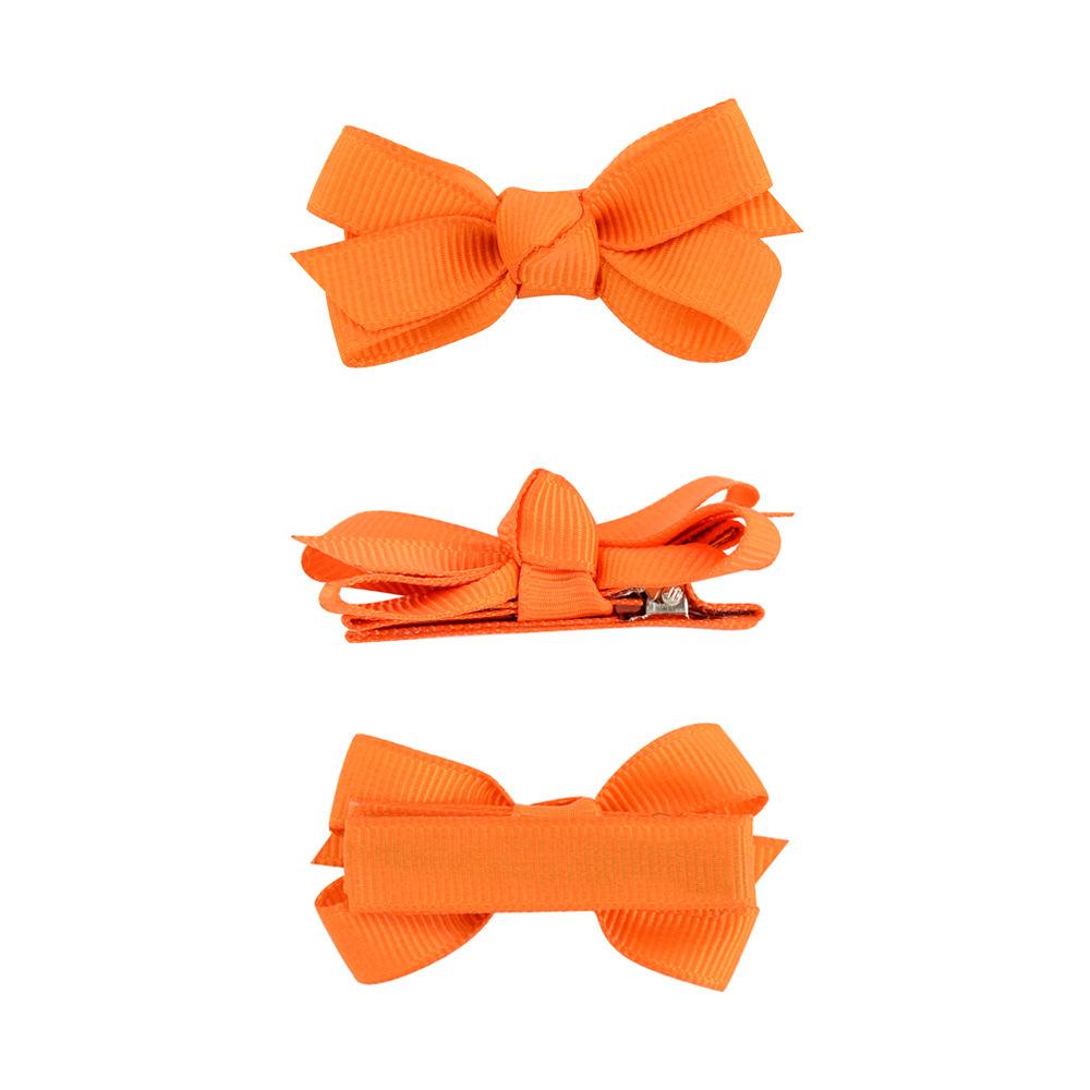 2021 Baby Infant Bow Hairpins Small Grosgrain Ribbon Bows Hairgrips Girls Solid Whole Wrapped Safety Hair Clips Kids Hair Accessories
