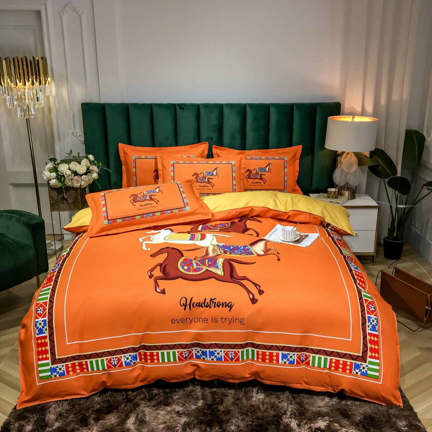 Orange Designer Bedding Sets Duvet Cover Boho Fashion Printed Cotton Size 4 Pcs Set Luxury Comforters Set
Orange Designer Bedding Sets Duvet Cover Boho Fashion Printed Cotton Size 4 Pcs Set Luxury Comforters Set
