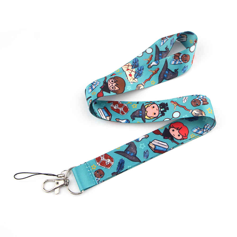 10pcs/lot J1576 Cartoon Magical School of Witchcraft and Wizardry Movie Keychain Mobile Phone Badge Holder Key Strap Lanyard 210409