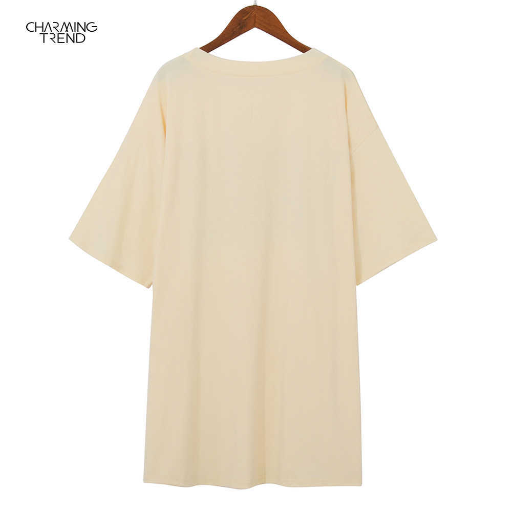 Summer Womens Casual Long T-shirt Loose Vacation Beach Street Style T Shirts Women Summer Oversize Vintage Plus Size Female 210702