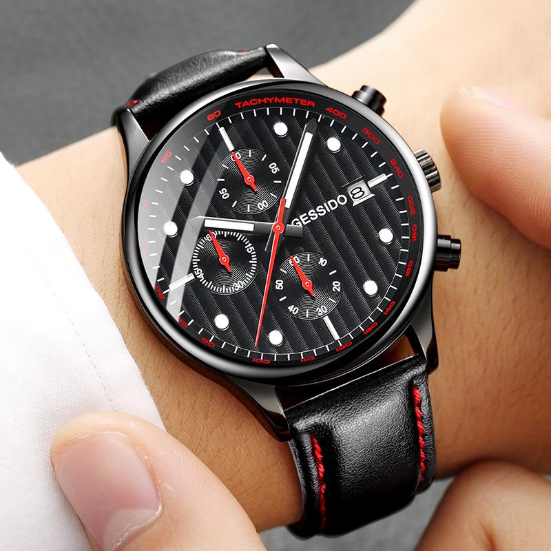 Wristwatches Chronograph Fashion Men Watches Analog Quartz 30M Waterproof Sport Date Leather Band Montre Homme
Wristwatches Chronograph Fashion Men Watches Analog Quartz 30M Waterproof Sport Date Leather Band Montre Homme