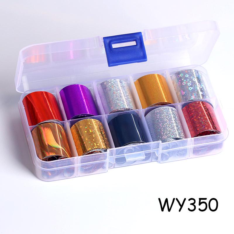 Stickers & Decals 1 Box Holographic Nail Art Transfer Foil Sticker Set Paper Wraps Adhesive Design Nails Decoration Accessories Kit