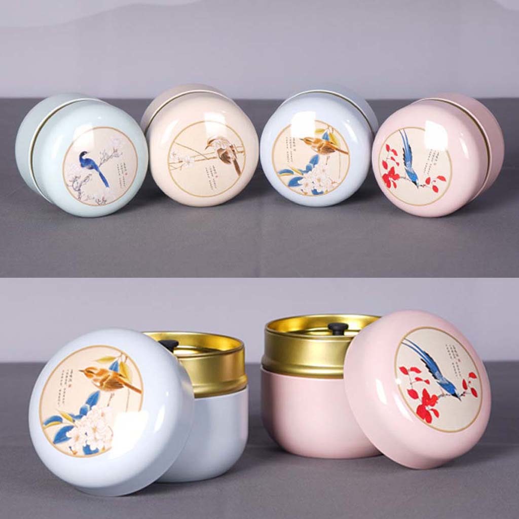 Hongma Tea Storage Bus Tin Flower Pattern For Loose Tea Coffee Japanese style
