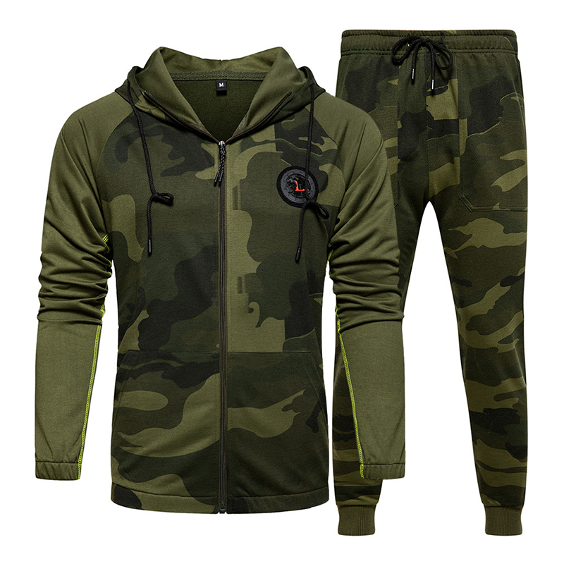 Men's Hoodie Set Long Sleeve Loose Casual Trousers Zipper Pocket Camouflage Print Basic Clothing Two-piece Set Essential Classic Style for Fall/Winter, Gray
Men's Hoodie Set Long Sleeve Loose Casual Trousers Zipper Pocket Camouflage Print Basic Clothing Two-piece Set Essential Classic Style for Fall/Winter, Gray