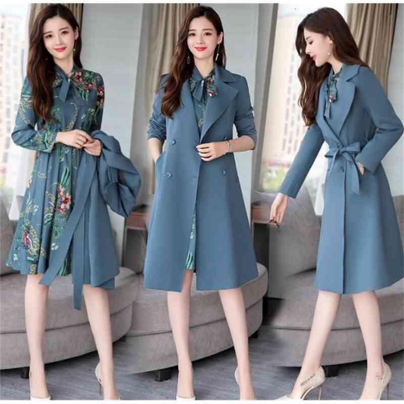 Spring Autumn Ladies Suits for Office Wear Long Trench Coat and Knee Length Dress 2 Piece Set Women Formal Dresses Suit 201012, Black
Spring Autumn Ladies Suits for Office Wear Long Trench Coat and Knee Length Dress 2 Piece Set Women Formal Dresses Suit 201012, Black