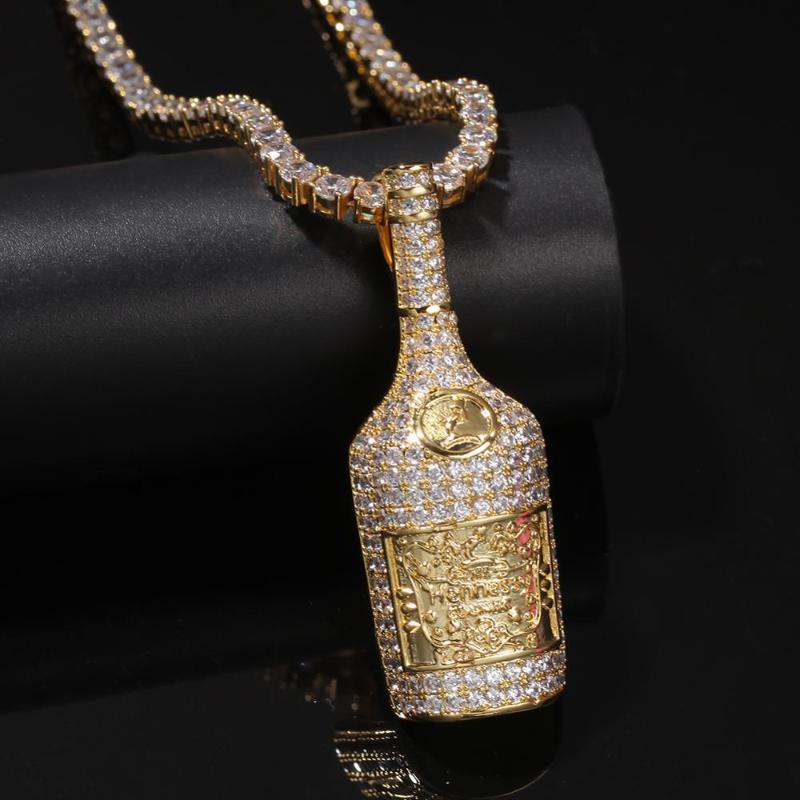 Pendant Necklaces European And American Hip Hop Micro Inlaid Zircon Whiskey Bottle Hiphop Trendy Fashion Necklace
Pendant Necklaces European And American Hip Hop Micro Inlaid Zircon Whiskey Bottle Hiphop Trendy Fashion Necklace