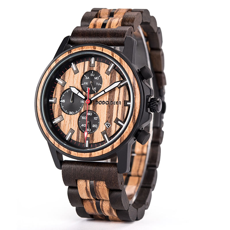 DODO DEER Watches for Mens Quartz Stopwatch Male Wooden Chronograph Wristwatch Date Display Timepieces Best Selling OEMg, E02-2
DODO DEER Watches for Mens Quartz Stopwatch Male Wooden Chronograph Wristwatch Date Display Timepieces Best Selling OEMg, E02-2