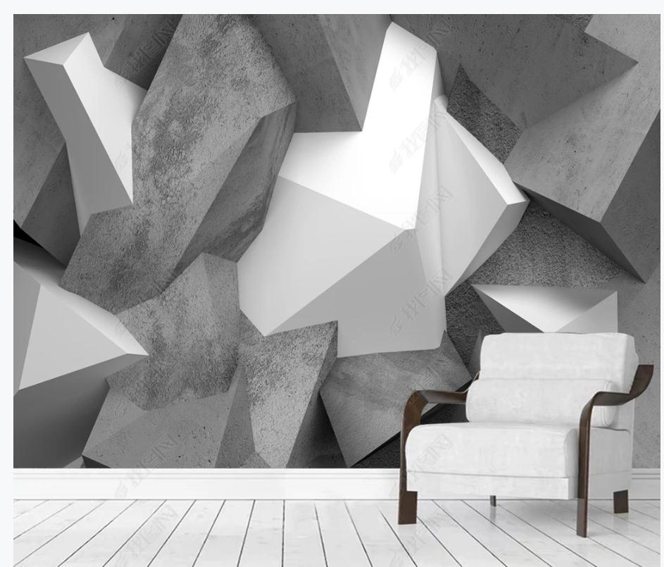 Space three-dimensional cement board special-shaped building wallpapers background wall