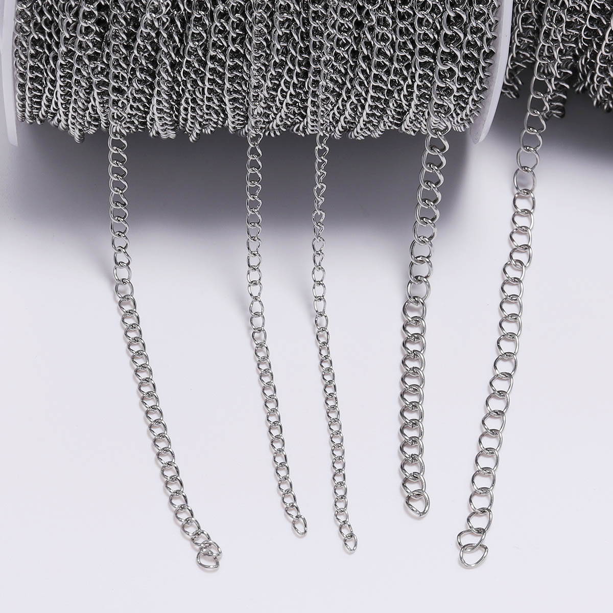 5m/Lot 1.2 2.2 2.4 3.0 4.0 mm Stainless Steel Bulk Jewellery Chain For DIY Jewelry Making Necklace Earring Findings Accessories, Silver
5m/Lot 1.2 2.2 2.4 3.0 4.0 mm Stainless Steel Bulk Jewellery Chain For DIY Jewelry Making Necklace Earring Findings Accessories, Silver