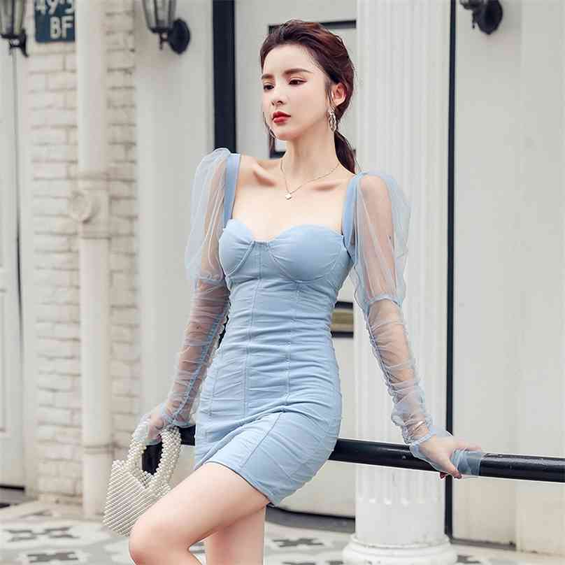 tulle dress Ladies Korea Summer Long Lace Sleeve Square Neck Linen Sexy fairy Club Mini Bodycon Dresses for women 210602, Blue
tulle dress Ladies Korea Summer Long Lace Sleeve Square Neck Linen Sexy fairy Club Mini Bodycon Dresses for women 210602, Blue