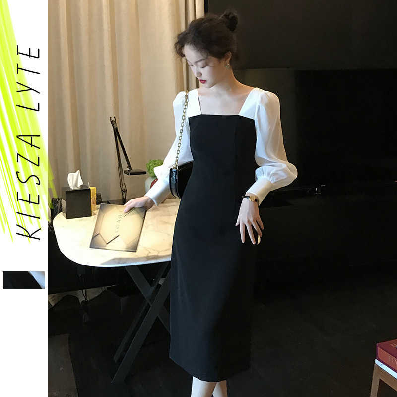 Women Dress Autumn French Vintage Square Neck Midi White Black Patchwork Bubble Long Sleeve Dresses 210608, Picture color
Women Dress Autumn French Vintage Square Neck Midi White Black Patchwork Bubble Long Sleeve Dresses 210608, Picture color