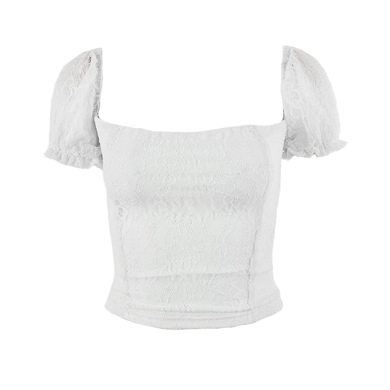 Paris Girl Summer Women' Sexy Backless Lace Up Square Neck Crop Top Puff Sleeve Slim Tshirt Women 210524, White
Paris Girl Summer Women' Sexy Backless Lace Up Square Neck Crop Top Puff Sleeve Slim Tshirt Women 210524, White
