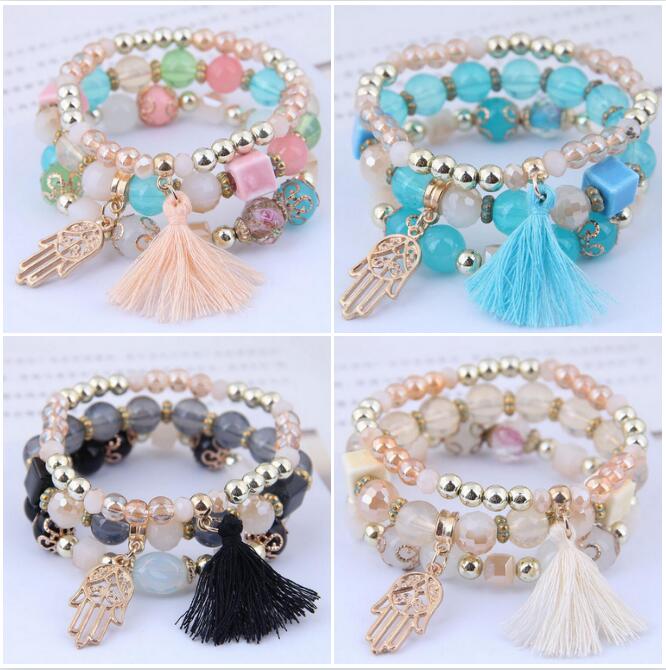 3pcs/set Bohemian Beaded Bracelets Multilayer Palm Tassel Pendant Temperament Bracelet for Women Girls Fashion Jewelry Gift 5 colors
3pcs/set Bohemian Beaded Bracelets Multilayer Palm Tassel Pendant Temperament Bracelet for Women Girls Fashion Jewelry Gift 5 colors
