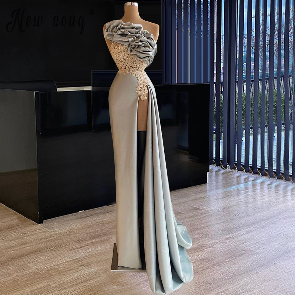 One Shoulder Satin Evening Dress High Split Lace Top Ruched Sequin Long Prom Gowns Sexy Vestidos De Novia, Daffodil
One Shoulder Satin Evening Dress High Split Lace Top Ruched Sequin Long Prom Gowns Sexy Vestidos De Novia, Daffodil