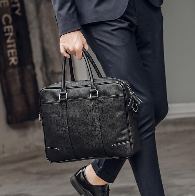 Factory wholesale men bag simple Joker leather business briefcase Litchi grain leathers carrying Messenger bags large capacity computer handbag, Black
Factory wholesale men bag simple Joker leather business briefcase Litchi grain leathers carrying Messenger bags large capacity computer handbag, Black