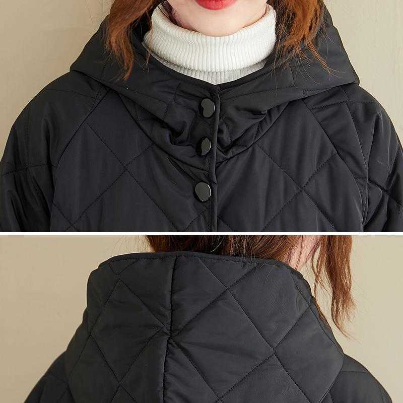 Oversized Long Hooded Jacket Winter Warm Coat Black Loose Woman Coats and Jackets Overcoat Womens Clothing Femme 210819